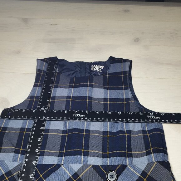 Land's End Girl's School Uniform Dress Blue Yellow Plaid Size 12. Preppy. - Picture 6 of 7
